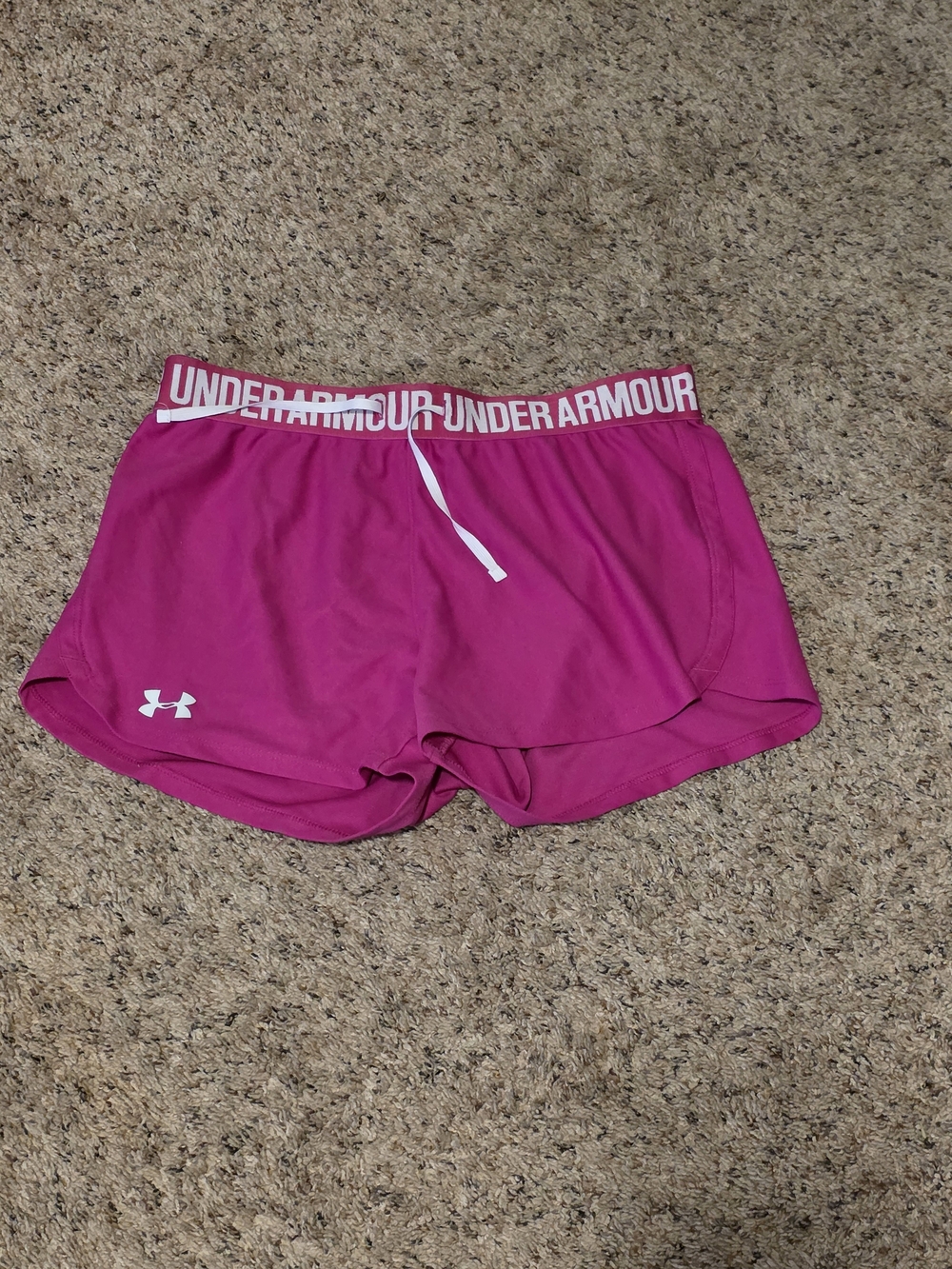 Under Armour Women's Hot Pink Running Shorts with Branded Waistband